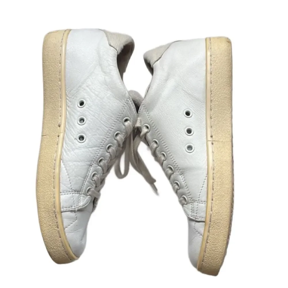 Leather Crown Vintage 2006 White Leather Lace Up Sneakers Made in Italy (Size: 7